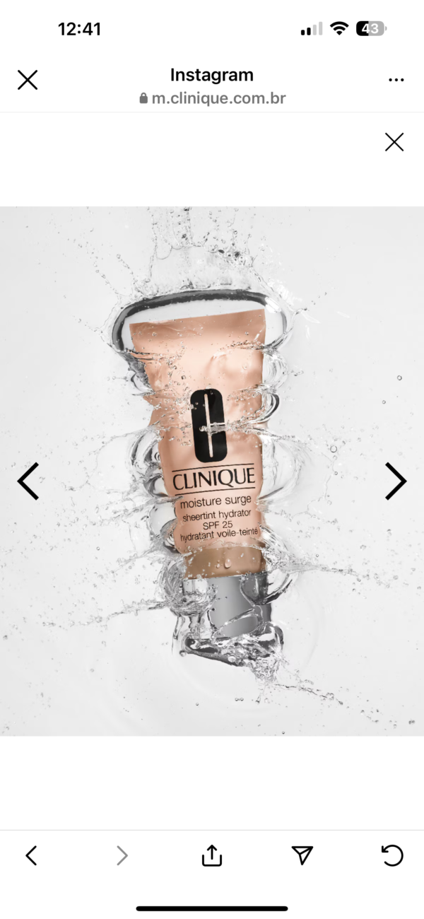 Base Hidratante com Cor Clinique - Moisture Surge Sheertint FPS25 Light Medium - Image 3